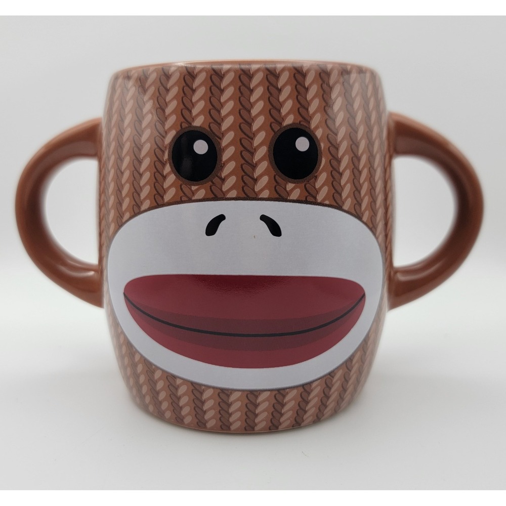 Galerie Brown Sock Monkey Double Handled Coffee Tea Mug